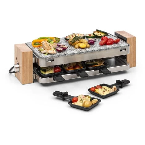 Klarstein Prime-Rib Raclette Grill Per 8 Pers. 1500 W Piastra In Pietra Naturale Acciaio Inox Piedini In Legno 3 Klarstein Prime-Rib Raclette Grill Per 8 Pers. 1500 W Piastra In Pietra Naturale Acciaio Inox Piedini In Legno