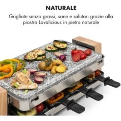Klarstein Prime-Rib Raclette Grill Per 8 Pers. 1500 W Piastra In Pietra Naturale Acciaio Inox Piedini In Legno 9 Klarstein Prime-Rib Raclette Grill Per 8 Pers. 1500 W Piastra In Pietra Naturale Acciaio Inox Piedini In Legno -Piccoli Elettrodomestici Negozio 13296465 3