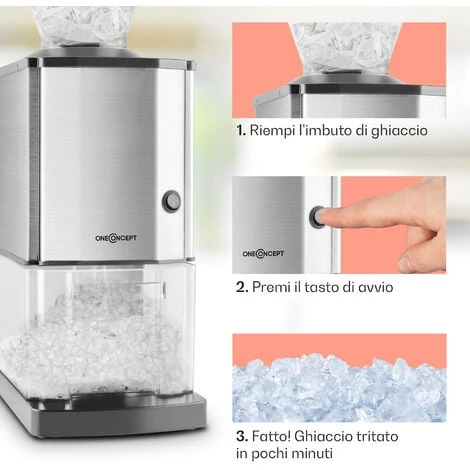 Oneconcept Icebreaker Macchina Tritaghiaccio 15kg/h 3,5 Litri Acciaio Inox 6 Oneconcept Icebreaker Macchina Tritaghiaccio 15kg/h 3,5 Litri Acciaio Inox - immagine 4