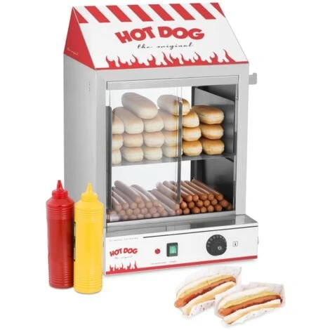 Macchina Per Hot Dog A Vapore In Acciao Inox E Vetro Temperato 7 8 L 2000 Watt 3 Macchina Per Hot Dog A Vapore In Acciao Inox E Vetro Temperato 7 8 L 2000 Watt