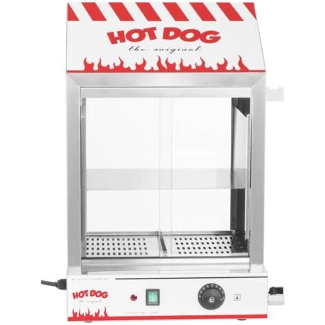 Macchina Per Hot Dog A Vapore In Acciao Inox E Vetro Temperato 7 8 L 2000 Watt 4 Macchina Per Hot Dog A Vapore In Acciao Inox E Vetro Temperato 7 8 L 2000 Watt - immagine 2