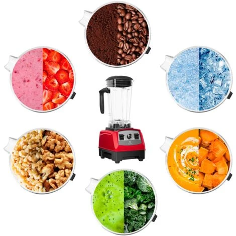 Frullatore Da Tavolo Mixer Miscelatore Smoothies 2 L 1500W 32000 Giri/Min Rosso 6 Frullatore Da Tavolo Mixer Miscelatore Smoothies 2 L 1500W 32000 Giri/Min Rosso - immagine 4