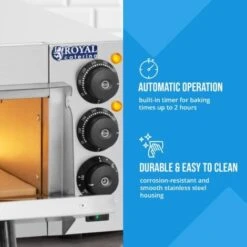 Forno Per Pizza Elettrico Fino A 350°C Con Piastra In Pietra E Timer - Da 2000W -Piccoli Elettrodomestici Negozio 15121495 4