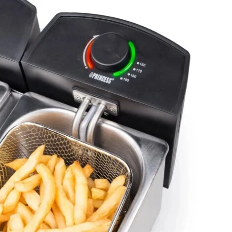 Friggitrice Elettrica Princess Doppia Vasca 2 Cestelli Potenza 2x1800 Watt 7 Friggitrice Elettrica Princess Doppia Vasca 2 Cestelli Potenza 2x1800 Watt - immagine 5