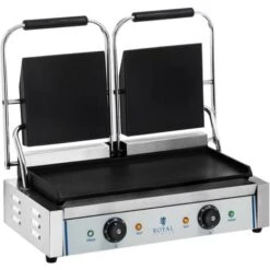 Piastra Per Panini Doppia Elettrica Professionale Griglia In Ghisa 2 X 1800 Watt