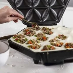 Piastra Samosa Snack Maker 1200 Watt Antiaderente Nero Forme Triangolari 9 Piastra Samosa Snack Maker 1200 Watt Antiaderente Nero Forme Triangolari -Piccoli Elettrodomestici Negozio 19104925 3