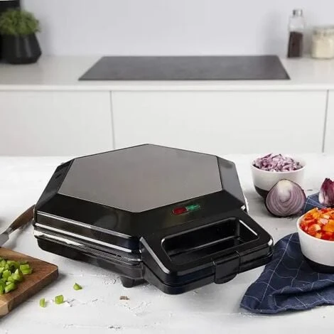 Piastra Samosa Snack Maker 1200 Watt Antiaderente Nero Forme Triangolari 6 Piastra Samosa Snack Maker 1200 Watt Antiaderente Nero Forme Triangolari - immagine 4