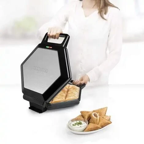 Piastra Samosa Snack Maker 1200 Watt Antiaderente Nero Forme Triangolari 7 Piastra Samosa Snack Maker 1200 Watt Antiaderente Nero Forme Triangolari - immagine 5
