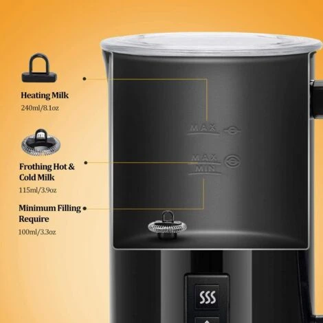 MONTALATTE ELETTRICO CAPPUCCINATORE 240 ML SCHIUMA PER CAFFÈ LATTE 5 MONTALATTE ELETTRICO CAPPUCCINATORE 240 ML SCHIUMA PER CAFFÈ LATTE - immagine 3