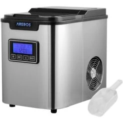 Piccoli Elettrodomestici Negozio 39 AREBOS Macchina Per Cubetti Di Ghiaccio Acciaio Inossidabile 2,2L LCD 12 Kg/24h