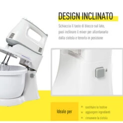 HOMCOM Impastatrice Planetaria Mixer Elettrico A Mano 6 Velocità, Ciotola 3.4L 10 HOMCOM Impastatrice Planetaria Mixer Elettrico A Mano 6 Velocità, Ciotola 3.4L -Piccoli Elettrodomestici Negozio 27977585 4