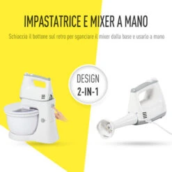 HOMCOM Impastatrice Planetaria Mixer Elettrico A Mano 6 Velocità, Ciotola 3.4L 11 HOMCOM Impastatrice Planetaria Mixer Elettrico A Mano 6 Velocità, Ciotola 3.4L -Piccoli Elettrodomestici Negozio 27977585 5