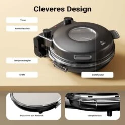 Cuoci Pizza Con Pietra In Ceramica Ø32cm Finestra Trasparente 2 Elementi Riscaldanti Max 400° Timer 9 Cuoci Pizza Con Pietra In Ceramica Ø32cm Finestra Trasparente 2 Elementi Riscaldanti Max 400° Timer -Piccoli Elettrodomestici Negozio 37327476 3