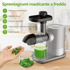 Estrattore Di Succo Frutta Verdure, Estrattore Lento, Estrattore Di Succo Senza Lame, Spremiagrumi Di Succo Fresco A Basso Rumore, Spremitura Lenta, 220-240V, 150W, Argento -Piccoli Elettrodomestici Negozio 37329482 3
