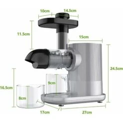 Estrattore Di Succo Frutta Verdure, Estrattore Lento, Estrattore Di Succo Senza Lame, Spremiagrumi Di Succo Fresco A Basso Rumore, Spremitura Lenta, 220-240V, 150W, Argento -Piccoli Elettrodomestici Negozio 37329482 5