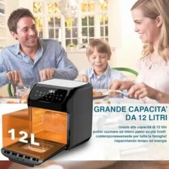 Forno Friggitrice Aria Calda 12Lt Digitale 1800W Frigge Cuoce Senza Olio Silver 10 Forno Friggitrice Aria Calda 12Lt Digitale 1800W Frigge Cuoce Senza Olio Silver -Piccoli Elettrodomestici Negozio 39279022 4