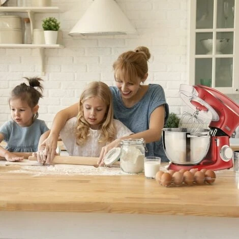 AREBOS Robot Da Cucina 1500W XXL 8 L In Acciaio Inox 6 Gradini Rosso Silenzioso 4 AREBOS Robot Da Cucina 1500W XXL 8 L In Acciaio Inox 6 Gradini Rosso Silenzioso - immagine 2