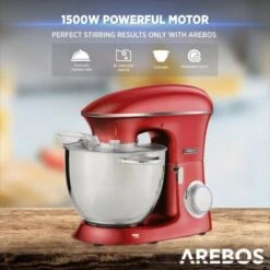 AREBOS Robot Da Cucina 1500W XXL 8 L In Acciaio Inox 6 Gradini Rosso Silenzioso 10 AREBOS Robot Da Cucina 1500W XXL 8 L In Acciaio Inox 6 Gradini Rosso Silenzioso -Piccoli Elettrodomestici Negozio 41590618 4