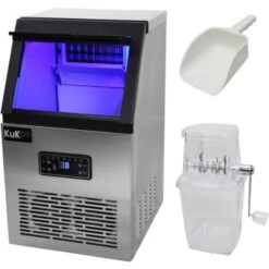 Piccoli Elettrodomestici Negozio 29 Macchina Per Cubetti Di Ghiaccio Commerciale Produttività 40kg/24h, Macchina Di Cubetti Di Ghiaccio Da Cucina Commerciale Schermo LED In Acciaio Inox, Macchina Ghiaccio Per Ristorante Bar Cucina