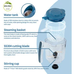 Leogreen Cuocipappa Bambini Robot Da Cucina Multifunzione 7 In 1 Cottura A Vapore, Omogeneizzatore, Frullatore, Riscalda, Sterilizzare, Scongela, Scaldabiberon, Pulizia Automatica, SENZA BPA -Piccoli Elettrodomestici Negozio 54376901 4