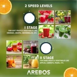 AREBOS Estrattore Di Succo Acciaio Inossidabile Apertura Di Riempimento Da 85 Mm -Piccoli Elettrodomestici Negozio 54910826 5