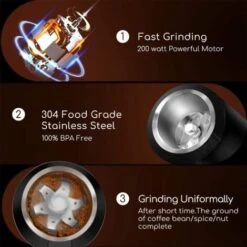 MACINA CAFFE ELETTRICO SPEZIE PEPE NOCI 200W CAPACITA' 70GR GARANZIA 24 MESI 10 MACINA CAFFE ELETTRICO SPEZIE PEPE NOCI 200W CAPACITA' 70GR GARANZIA 24 MESI -Piccoli Elettrodomestici Negozio 58212010 4