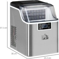 HOMCOM Macchina Del Ghiaccio Da 24 Cubetti In 14-18 Minuti Con Dimensione Regolabile -Piccoli Elettrodomestici Negozio 59115643 3