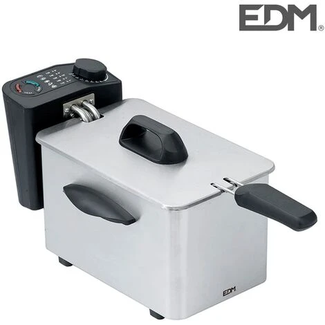Friggitrice In Acciaio Inox 2000w 2,5 L. 17,5x35,5x21,5cm Edm 3 Friggitrice In Acciaio Inox 2000w 2,5 L. 17,5x35,5x21,5cm Edm