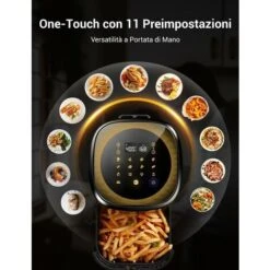 ULTENIC K10 - Friggitrice Ad Aria Calda K10, Ultenic Friggitrice Senza Olio, 5L Air Fryer, Ricette Italiane Online, LED,1500W, Preriscaldamento Per Patatine Fritte/Pizza -Piccoli Elettrodomestici Negozio 60255365 3