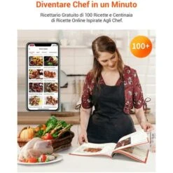 ULTENIC K10 - Friggitrice Ad Aria Calda K10, Ultenic Friggitrice Senza Olio, 5L Air Fryer, Ricette Italiane Online, LED,1500W, Preriscaldamento Per Patatine Fritte/Pizza -Piccoli Elettrodomestici Negozio 60255365 4