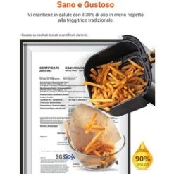 ULTENIC K10 - Friggitrice Ad Aria Calda K10, Ultenic Friggitrice Senza Olio, 5L Air Fryer, Ricette Italiane Online, LED,1500W, Preriscaldamento Per Patatine Fritte/Pizza -Piccoli Elettrodomestici Negozio 60255365 5