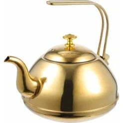 Teiera In Acciaio Inox Con Infusore Per Il Tè In Metallo Dorato Bollitore Per Acqua Calda Teiere Per Piano Cottura A Fogli Mobili Per Tè Bollente In Ufficio A Casa Forniture 1. 5L