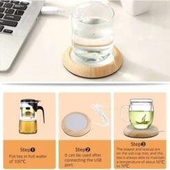 Kueatily Sottobicchieri Isolanti USB Tazza Di Grano Creativo Tazza Di Bevanda Di Calore Stuoia Stuoia Ufficio Tè Latte Caffè Feltro Riscaldatore Sottobicchiere (Grana Di Legno Luminosa) -Piccoli Elettrodomestici Negozio 64668880 3