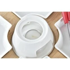 Fonduta DKD Home Decor Rosso 26,5 X 26,5 X 1,5 Cm (10 Pcs) -Piccoli Elettrodomestici Negozio 67389817 3