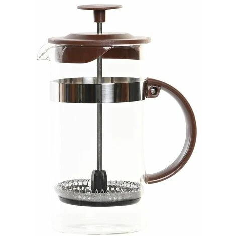 Caffettiera A Stantuffo DKD Home Decor 16 X 9 X 18,5 Cm Marrone Trasparente Acciaio Inossidabile 350 Ml Vetro Borosilicato 3 Caffettiera A Stantuffo DKD Home Decor 16 X 9 X 18,5 Cm Marrone Trasparente Acciaio Inossidabile 350 Ml Vetro Borosilicato