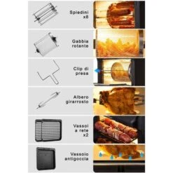 PremierTech Friggitrice Ad Aria Da 12 Litri, 12 Funzioni, Touch Screen, Timer , Acciaio Inox - PT12LAF -Piccoli Elettrodomestici Negozio 70294367 4