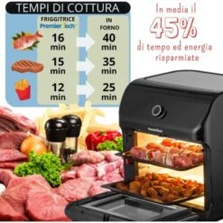 PremierTech Friggitrice Ad Aria Da 12 Litri, 12 Funzioni, Touch Screen, Timer , Acciaio Inox - PT12LAF -Piccoli Elettrodomestici Negozio 70294367 5