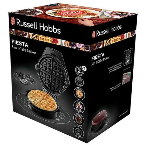Piastra Per Cialde 3in1 900w Nera / Rossa - 24620-56 - Russell Hobbs 6 Piastra Per Cialde 3in1 900w Nera / Rossa - 24620-56 - Russell Hobbs - immagine 4