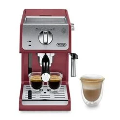 DeLonghi ECP33.21.R Macchina Da Caffè Espresso Manuale E Cappuccino, Caffè In Polvere O In Cialde E.S.E., 1100 W, Nero