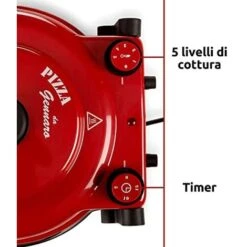 Ariete 919 Pizza In 4' Minuti, Forno Per Pizza, 400 Gradi, Cuoce In 4, Pietra Refrattaria 32 Cm Di Diametro, 1200 Watt, Timer 15, Rosso -Piccoli Elettrodomestici Negozio 70878201 3