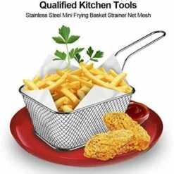 Cestello Per Friggitrice A Filo Metallico Da 8 Pezzi, Mini Patatine In Acciaio Inossidabile Cestini Per Friggere Display Per Alimenti Setaccio Per Patate Strumento Di Cottura Ideale -Piccoli Elettrodomestici Negozio 71373246 3