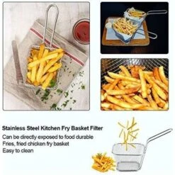 Cestello Per Friggitrice A Filo Metallico Da 8 Pezzi, Mini Patatine In Acciaio Inossidabile Cestini Per Friggere Display Per Alimenti Setaccio Per Patate Strumento Di Cottura Ideale -Piccoli Elettrodomestici Negozio 71373246 4
