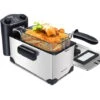 Aigostar Kenny - Friggitrice Ad Olio In Acciaio Inox 3 Litri Con Timer E Controllo Della Temperatura. Contenitore Rimovibile, Coperchio Di Visualizzazione E Cestello Per Friggere Con Ganci. 2200 W -Piccoli Elettrodomestici Negozio 72603428 1