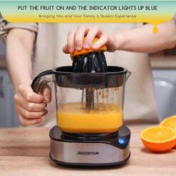 Aigostar Juicy - Spremiagrumi Elettrico, Grande Volume Da 1,2 Litri, Spremiagrumi Con LED E 2 Coni Staccabili, Spremiagrumi Per Pompelmo ,lime ,limone Arancia , Lavabile In Lavastoviglie, 40W -Piccoli Elettrodomestici Negozio 72603442 4
