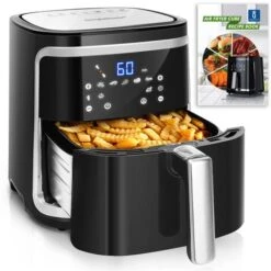 Aigostar Cube 30IBT - Friggitrice Ad Aria 5-in-1, 1900W, 7L, Pannello Touch A Led, 7 Scelte Già Programmate, Forno, Arrostire, Cestello Removibile Anti Aderente, Mantenimento Calore , 20- Ricette