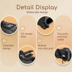 Aigostar Feast - Friggitrice Doppia Vasca. Capacità Totale 6L, 2 Cestelli Da 3L. Controllo Termostatico, Coperchi Con Finestre. Friggitrice Elettrica Professionale Senza BPA.3600W -Piccoli Elettrodomestici Negozio 72603474 5