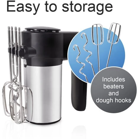 Aigostar Hanson - Sbattitore Elettrico, Fruste Elettriche,Velocità Regolabili E Turbo Boost Con 2 Fruste & 2 Ganci In Acciaio Inox, Design Di Espulsione A Un Pulsante 4 Aigostar Hanson - Sbattitore Elettrico, Fruste Elettriche,Velocità Regolabili E Turbo Boost Con 2 Fruste & 2 Ganci In Acciaio Inox, Design Di Espulsione A Un Pulsante - immagine 2