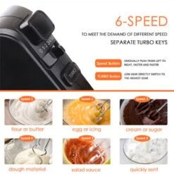 Aigostar Hanson - Sbattitore Elettrico, Fruste Elettriche,Velocità Regolabili E Turbo Boost Con 2 Fruste & 2 Ganci In Acciaio Inox, Design Di Espulsione A Un Pulsante 9 Aigostar Hanson - Sbattitore Elettrico, Fruste Elettriche,Velocità Regolabili E Turbo Boost Con 2 Fruste & 2 Ganci In Acciaio Inox, Design Di Espulsione A Un Pulsante -Piccoli Elettrodomestici Negozio 72603487 3