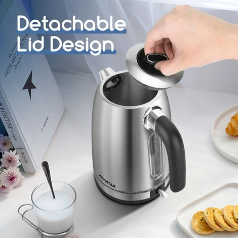 Aigostar Frey - Bollitore Elettrico In Acciaio Inossidabile Da 1,7 Litri. Bollitore Da 2200W Con Luce LED Blu. Filtro Anticalcare, ,Spegnimento Automatico, Protezione Boil-dry,BPA Assente,inox. 6 Aigostar Frey - Bollitore Elettrico In Acciaio Inossidabile Da 1,7 Litri. Bollitore Da 2200W Con Luce LED Blu. Filtro Anticalcare, ,Spegnimento Automatico, Protezione Boil-dry,BPA Assente,inox. - immagine 4