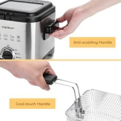 Aigostar Fries 30IZD - Friggitrice Compatta Da 1,5 L In Acciaio Inox, 1000 Watt Con Finestra Di Visualizzazione, Controllo Temperatura, Design Esclusivo. -Piccoli Elettrodomestici Negozio 72603515 5